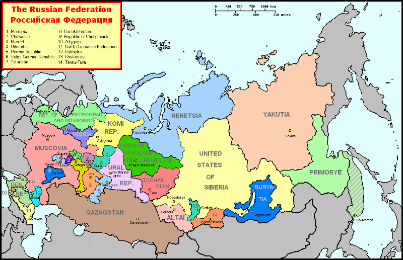 Map of the Russian Federation